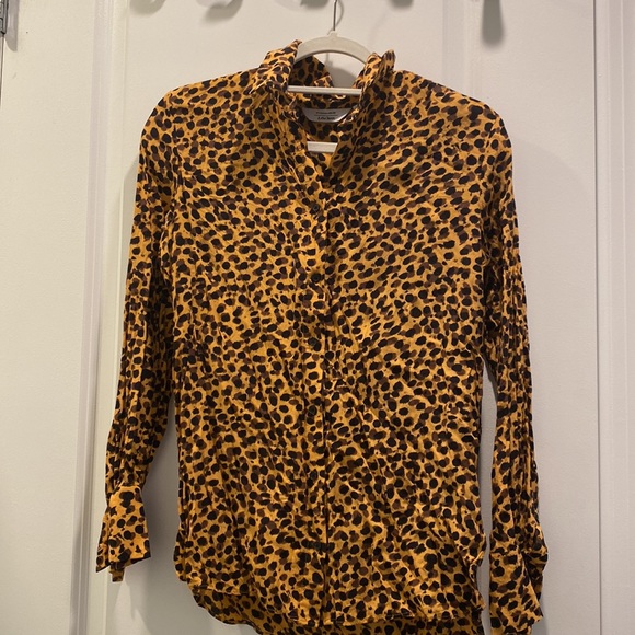 & other stories leopard print button down - Picture 3 of 5